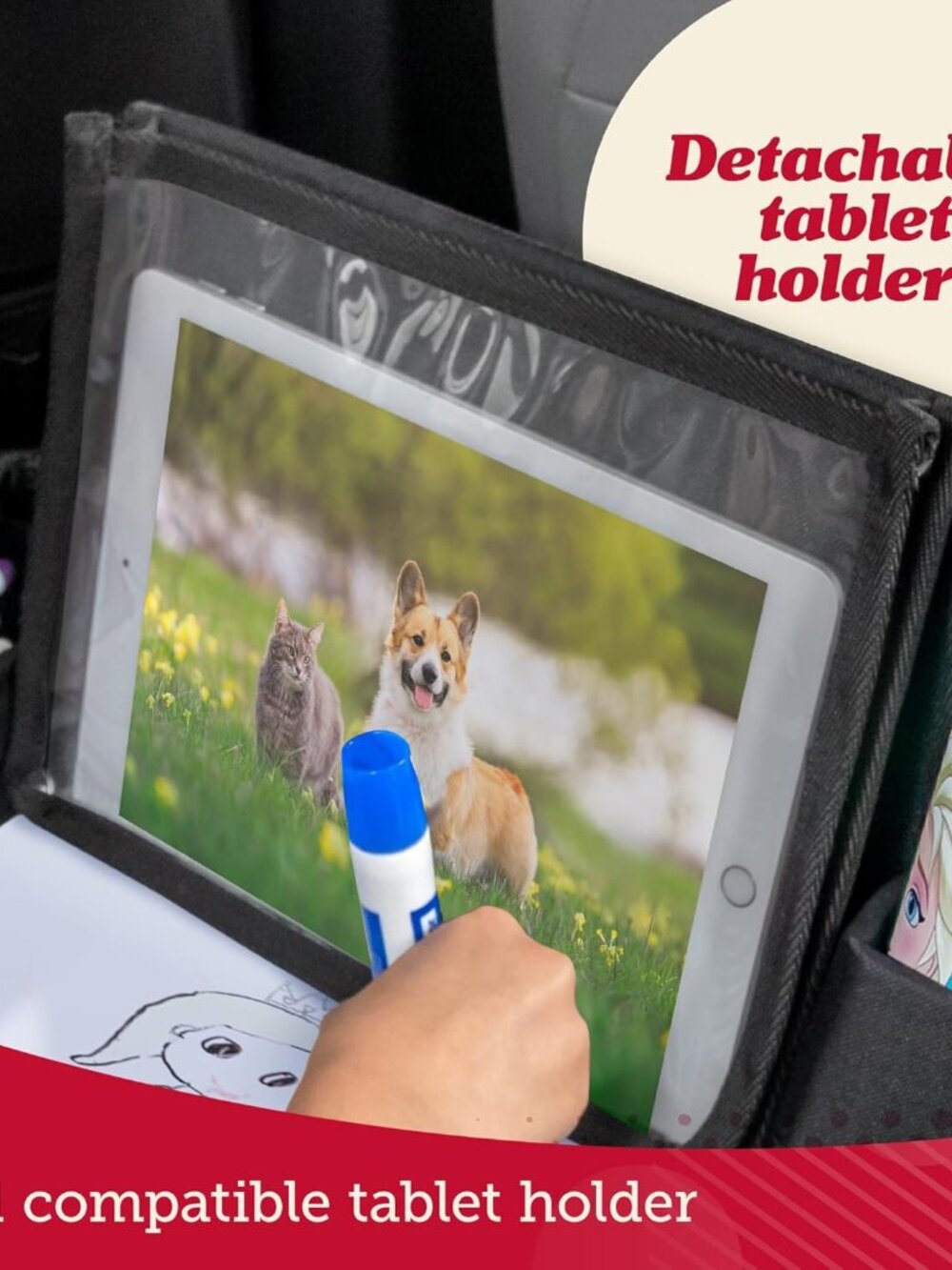 Kids Travel Tray for Car - Road Trip Essentials for Kids - Car Seat Tray for Tod - Picture 5 of 9